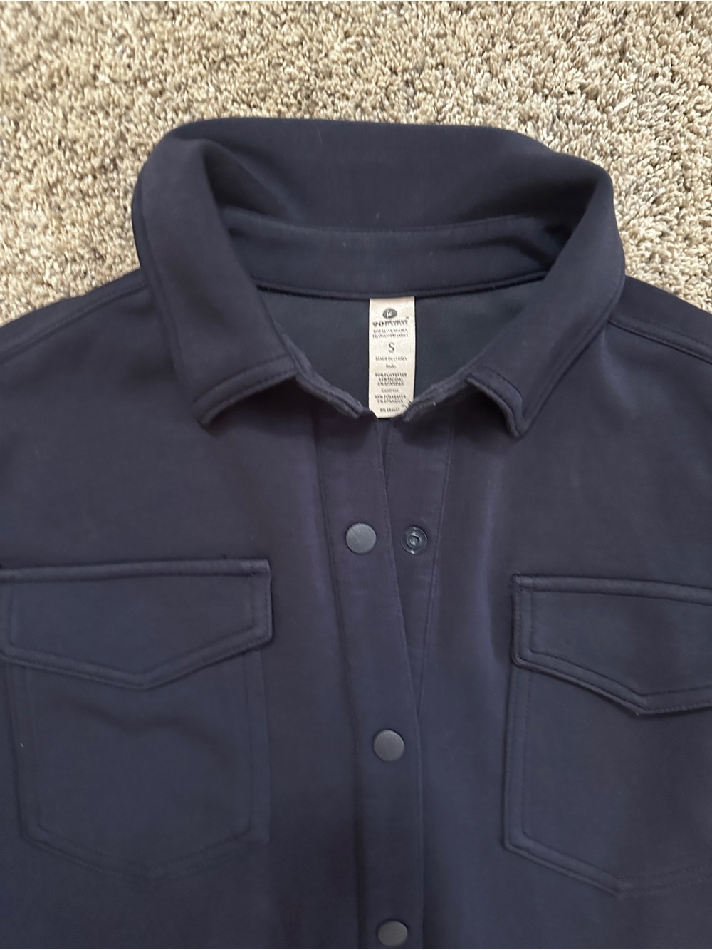 #165 90 Degree By Reflex Navy Long-Sleeve Button-Down Shirt Jacket - Picture 4 of 8